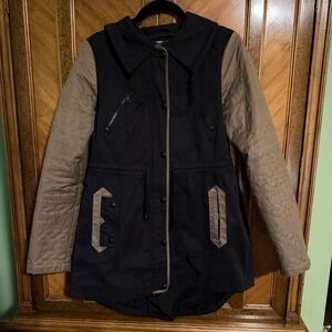 Sam Edelman Black and Tan Quilted Jacket